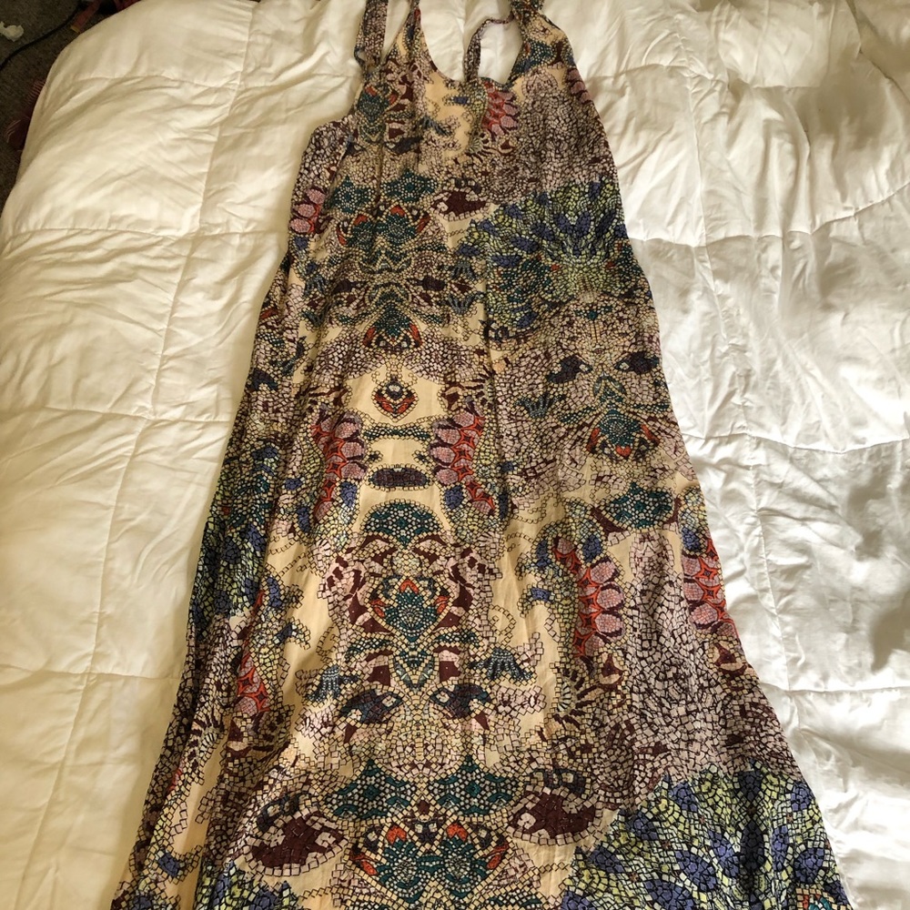 Mosaic Open Back Maxi Dress